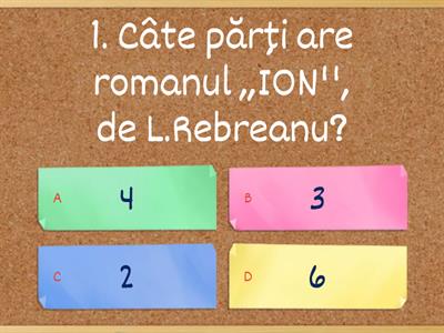 Romanul ION, de L.Rebreanu-test de lectură