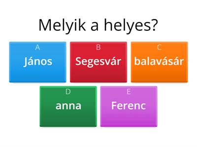 Helyesírás kvíz