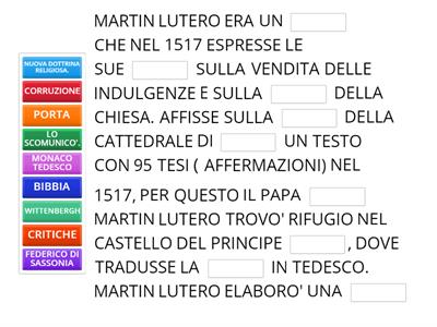 RIFORMA PROTESTANTE DI MARTIN LUTERO
