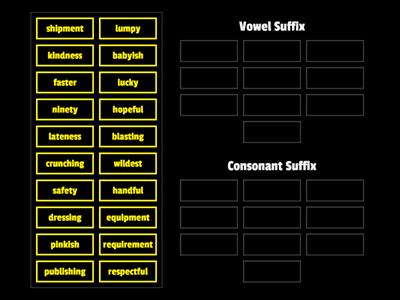 6.1 Suffix/Word Sort