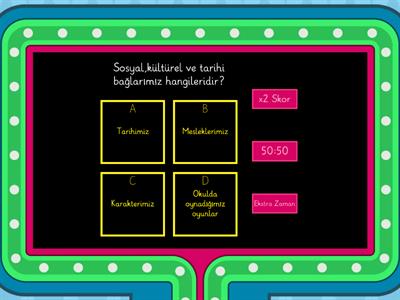 Sosyal Bilgiler 1.Ünite Testi 6.Sınıf