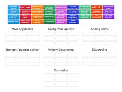 Phrases for Debates - Group Sort L1