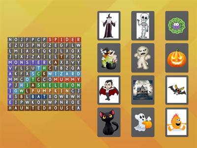 Halloween Flashcards - wordsearch for starters