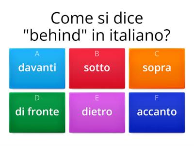 Year 7 - Position words in Italian