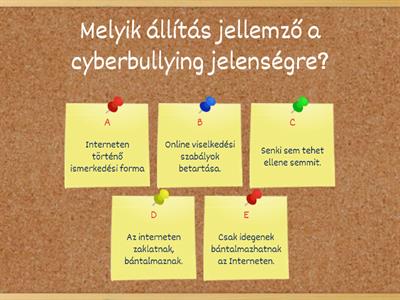 Cyberbullying kvíz játék 12 éves kortól