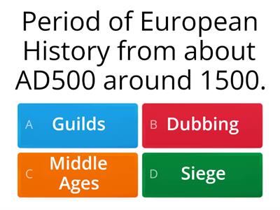 Medieval History Keywords
