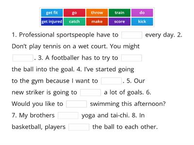 Sports: verbs
