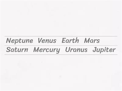 Planets: Largest to Smallest