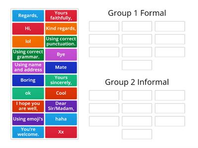 Formal and Informal terms