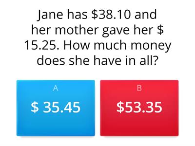 Adding and Subtracting Money Values