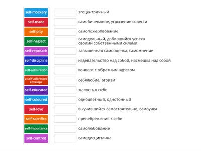 Grade 9. Prefix SELF-