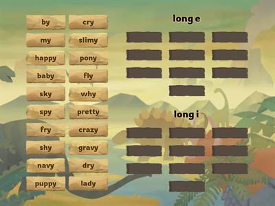 Y as long e and long i group sort