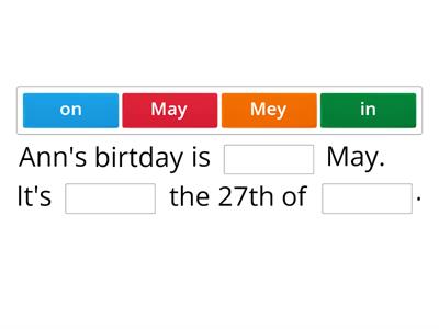 Listening: When is your birthday? (you can find the audio on youtube)