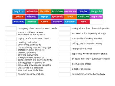 10th Vocab #8- Definitions