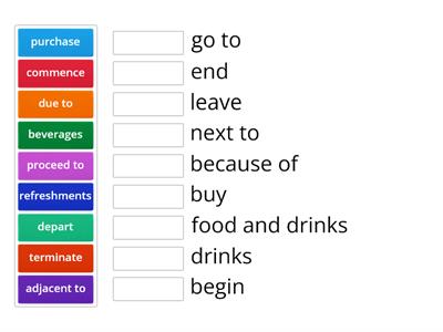 Match formal words with neutral ones