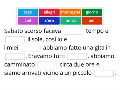 Cloze test NPI 1.b unità 7 