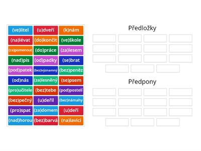 4. třída Předložky vs. Předpony