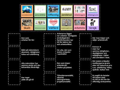 Arbetsmarknaden, samhällskunskap år 8