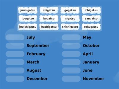 Months in Japanese - Japanese words