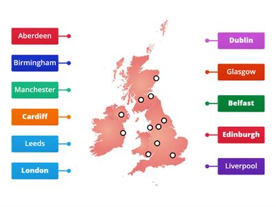 Major cities in the British Isles