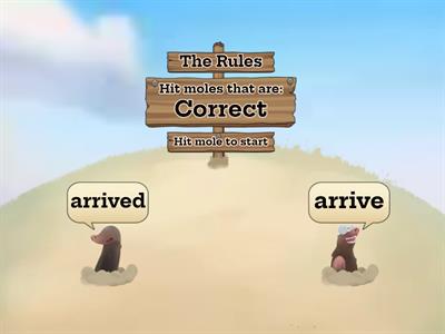 Hit the correct forms of the verbs in the past