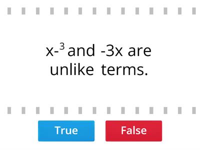 True or False Algebra