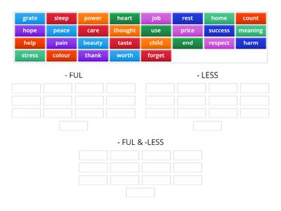 -FUL &  -LESS Suffixes 