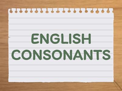 Elements of English Consonants