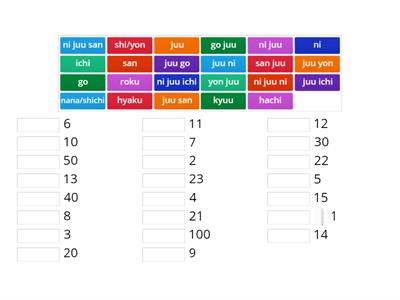 Numbers Japanese