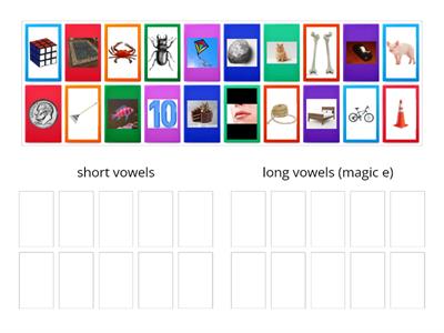 long and short vowel pictures sort