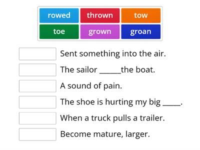 Vowel Team - oe, ow, oa