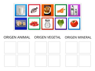 ORIGEN DELS ALIMENTS: ANIMAL, VEGETAL O MINERAL