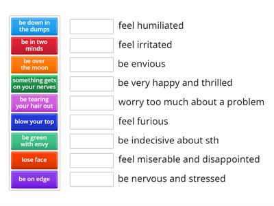 Idioms to express emotions (Solutions Upper-intermediate)