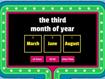 Months and Days , Ordinal numbers
