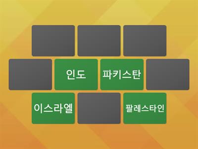 세계 속 분쟁 국가 짝 맞추기