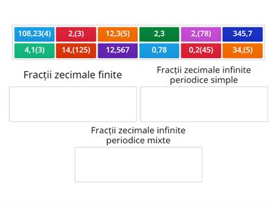 Clasificare fractii zecimale 