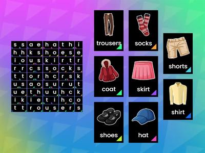 J2A Clothes Wordsearch