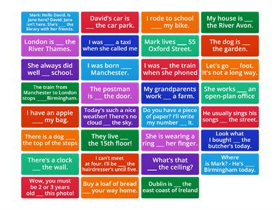 Prepositions of place at / in / on