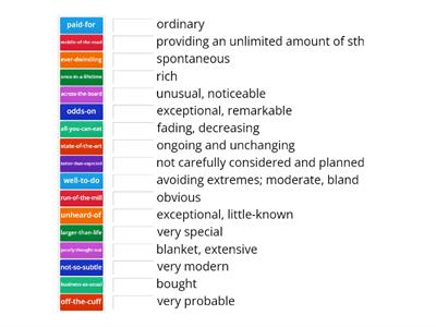 Phrasal adjectives 2