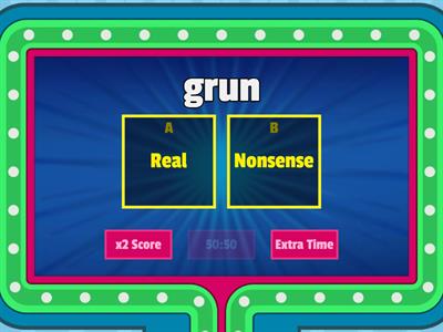 Barton 3.2 Real or Nonsense Words