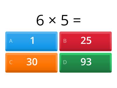 Multiplication 6 times table