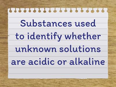 Acids & alkalis keywords