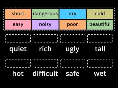 Adjectives. Opposites.