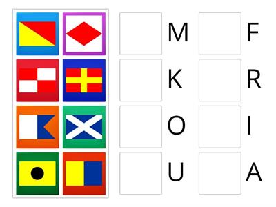 Ułóż słowo "fokarium" z flag międzynarodowego kodu sygnałowego MKS