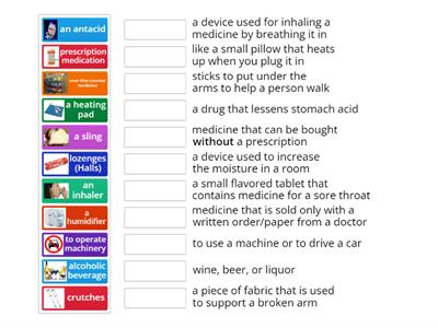 Vocabulary for at the Pharmacy