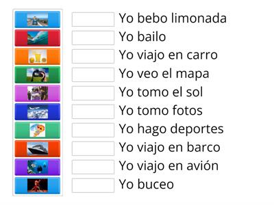 Homework_Verano: drag and drop each picture in the correct sentence