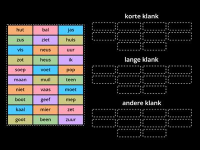 korte - lange - andere klank