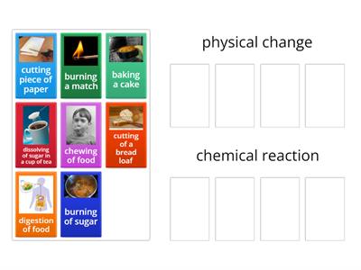 A chemical reaction or a physical change