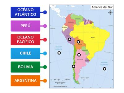 Chile en el Mapa - paises vecinos -