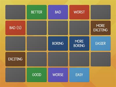 Memory game: comparatives and superlatives